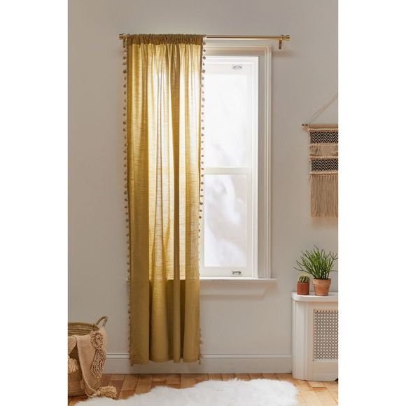 Urban Outfitters Pompom Curtain Pear Single 52x84